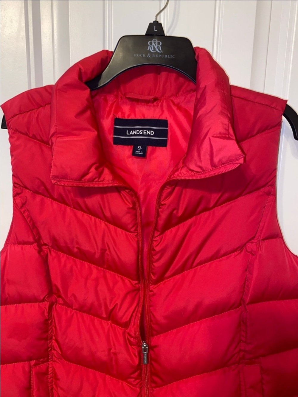 Lands' End Women's Bright Red Quilted Puffer Vest
